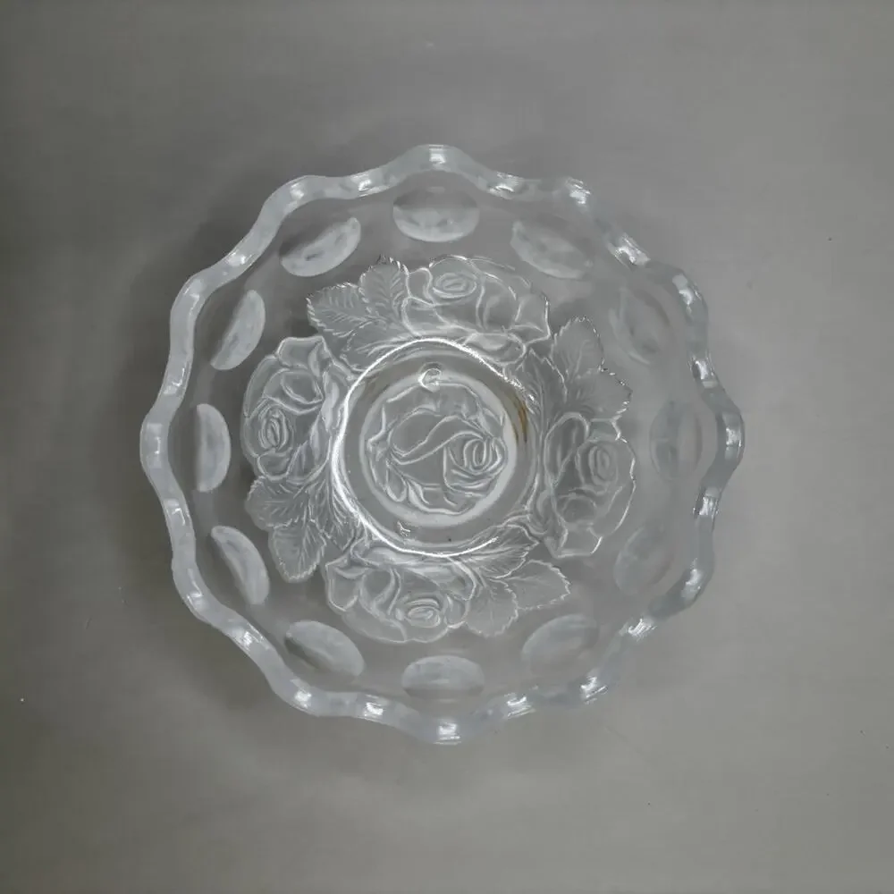 Mikasa Frosted Rose Glass Crystal Bowl 3